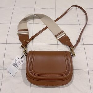 BRAND NEW ZARA Brown FAUX Leather Crossbody Bag